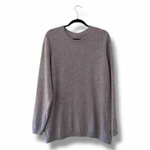 L.L. Bean Light Gray Heather Classic Cashmere Crewneck Sweater Cozy Luxury 2X